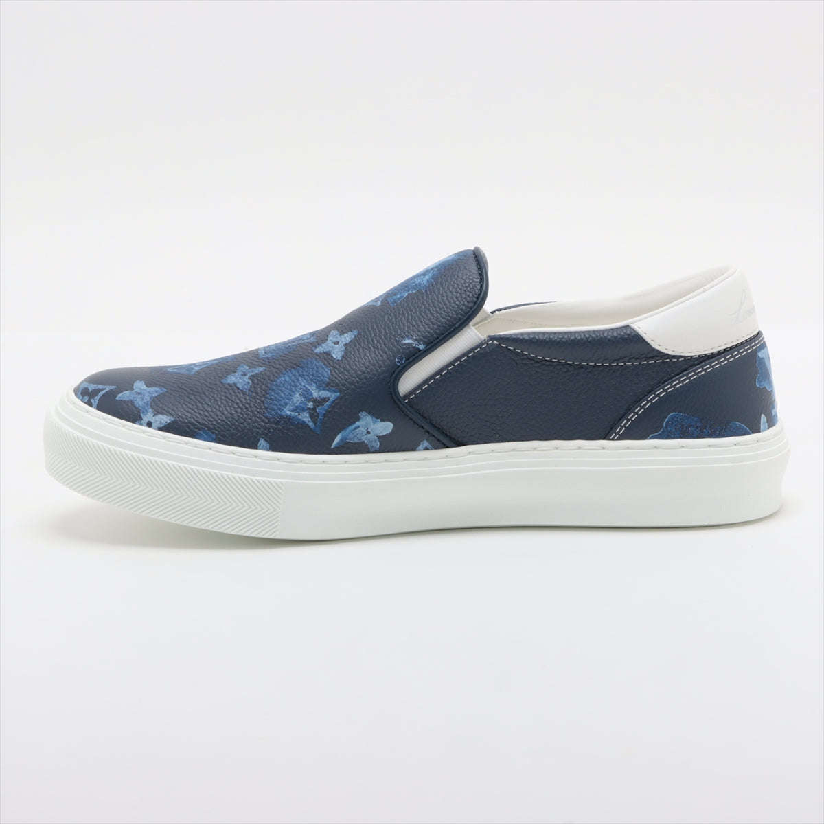 Louis Vuitton LV Original Line 21 Year PVC  Leather Slippon 5  Navyx × White LD0211 Monogram Insole Marked Family Selling Goods