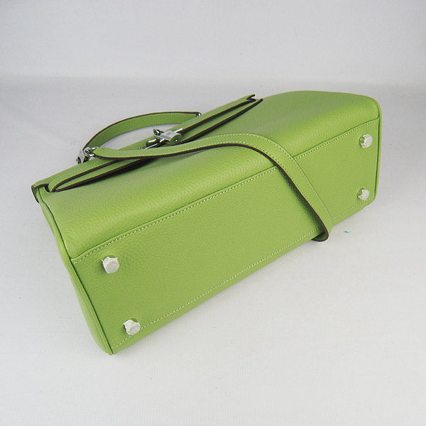 Luxury Hermes Kelly 35cm Togo Leather Handbag Green/Silver
