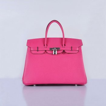 Luxury Hermes Birkin 35cm Togo Leather Handbags Rose Silver