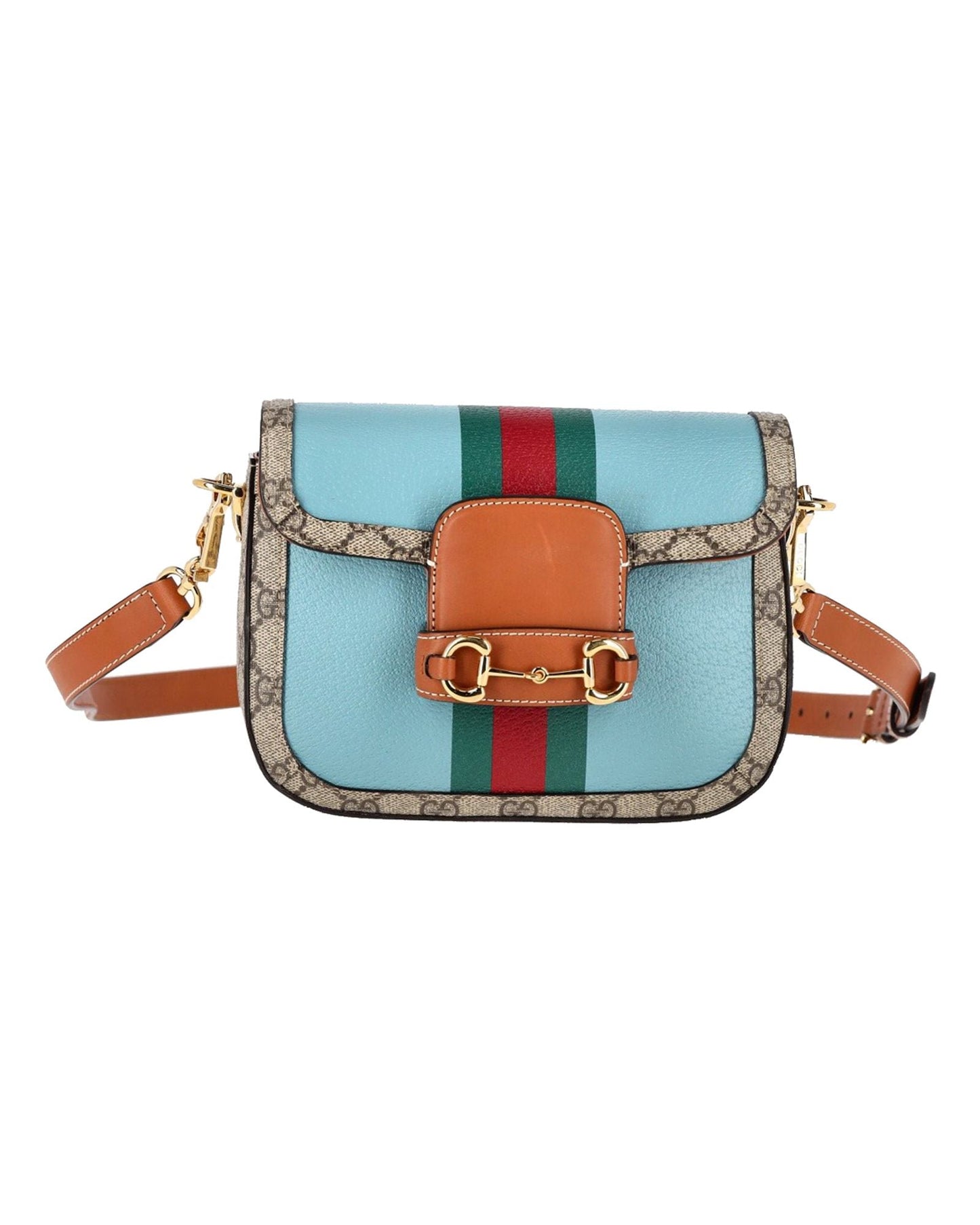 Luxury Gucci Trending 2025 Year of the Rabbit Horsebit 1955 Mini Bag in Brown GG Supreme Canvas and Multicolor Leather