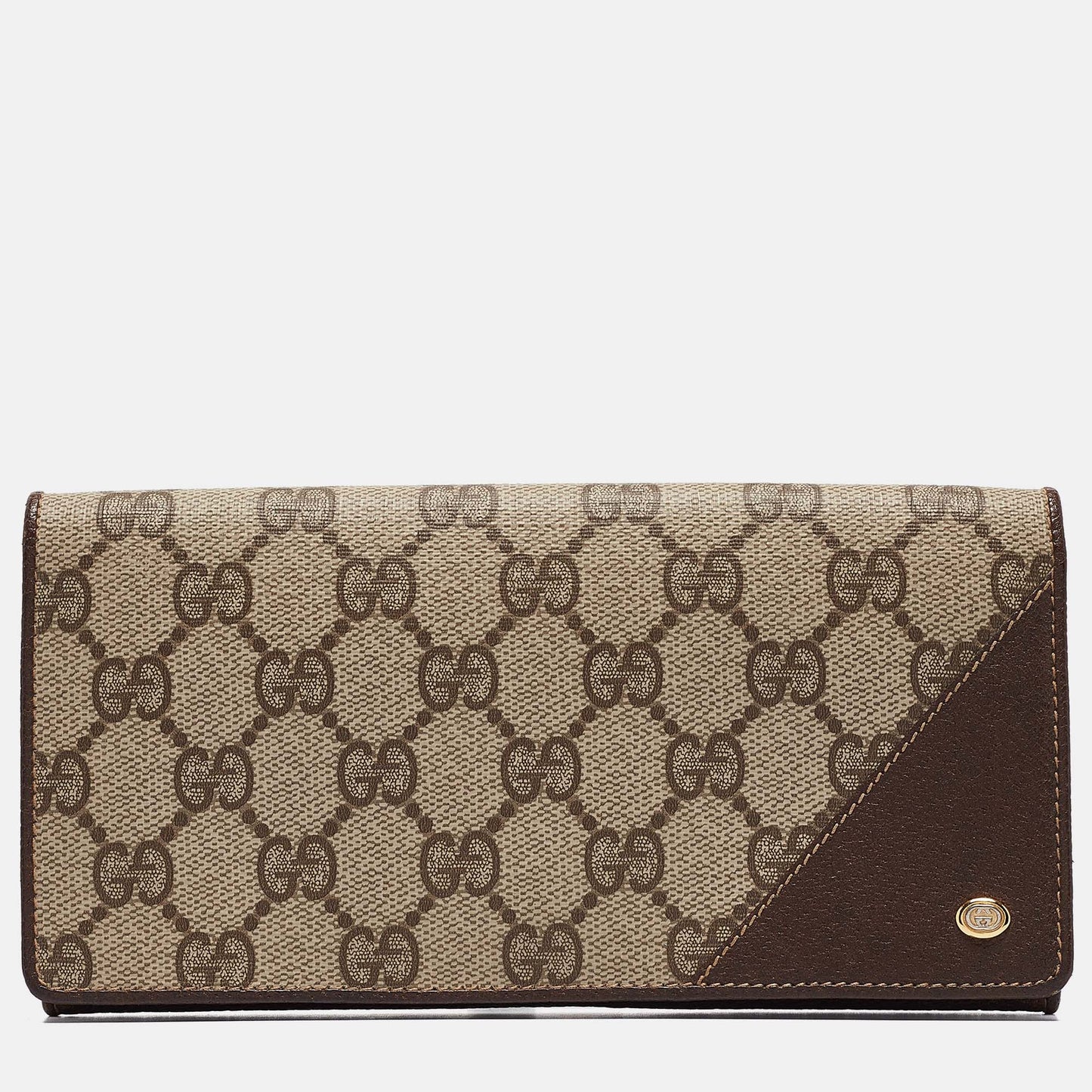 Luxury Gucci Trending 2025 Brown/Beige GG Supreme Canvas and Leather Bifold Continental Wallet