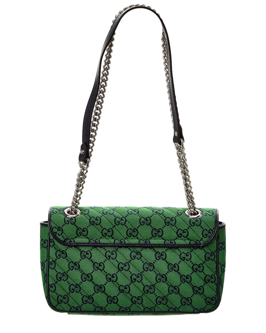 Luxury Gucci Trending 2025 GG Marmont Small GG Canvas & Leather Shoulder Bag