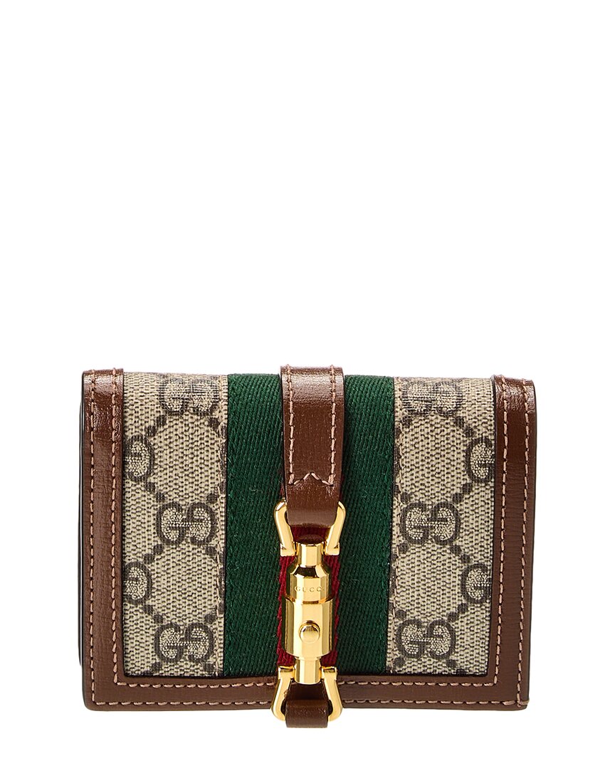 Gucci Jackie 1961 GG Supreme Canvas & Leather Card Case