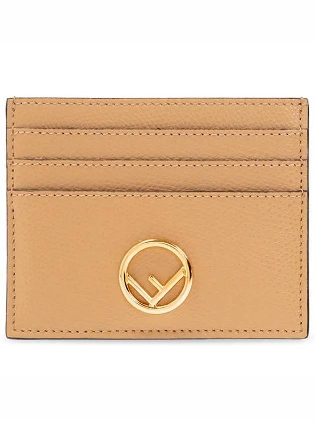 Luxury Fendi Signature Logo Card Wallet Beige