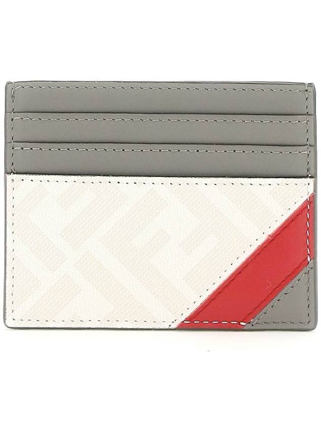 Luxury Fendi FF Logo Card Wallet Grey