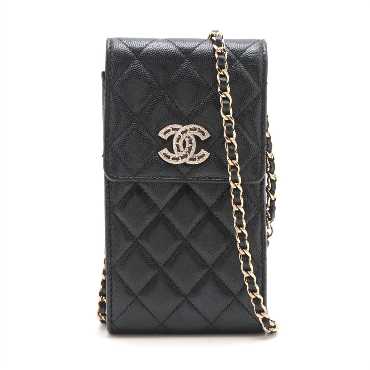 Chanel Matrasse Caviar S Chain Shoulder Bag Phone Case Black G  32rd