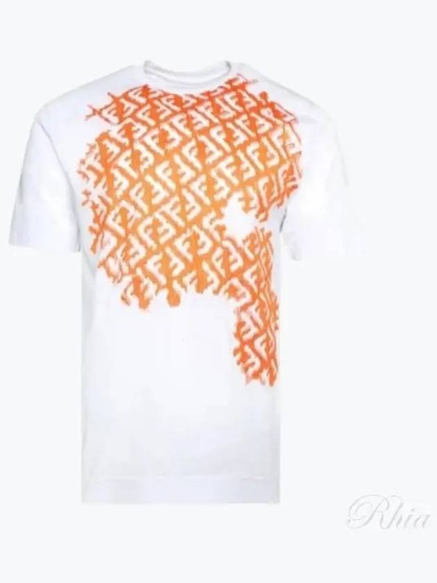 Luxury Fendi Embroidered FF Crew Neck Oversized Short Sleeve T-Shirt White