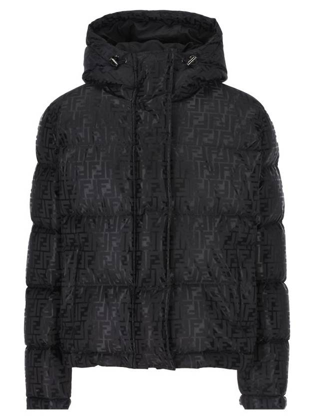 Luxury Fendi Monogram Technical Fabric Down Padding Black