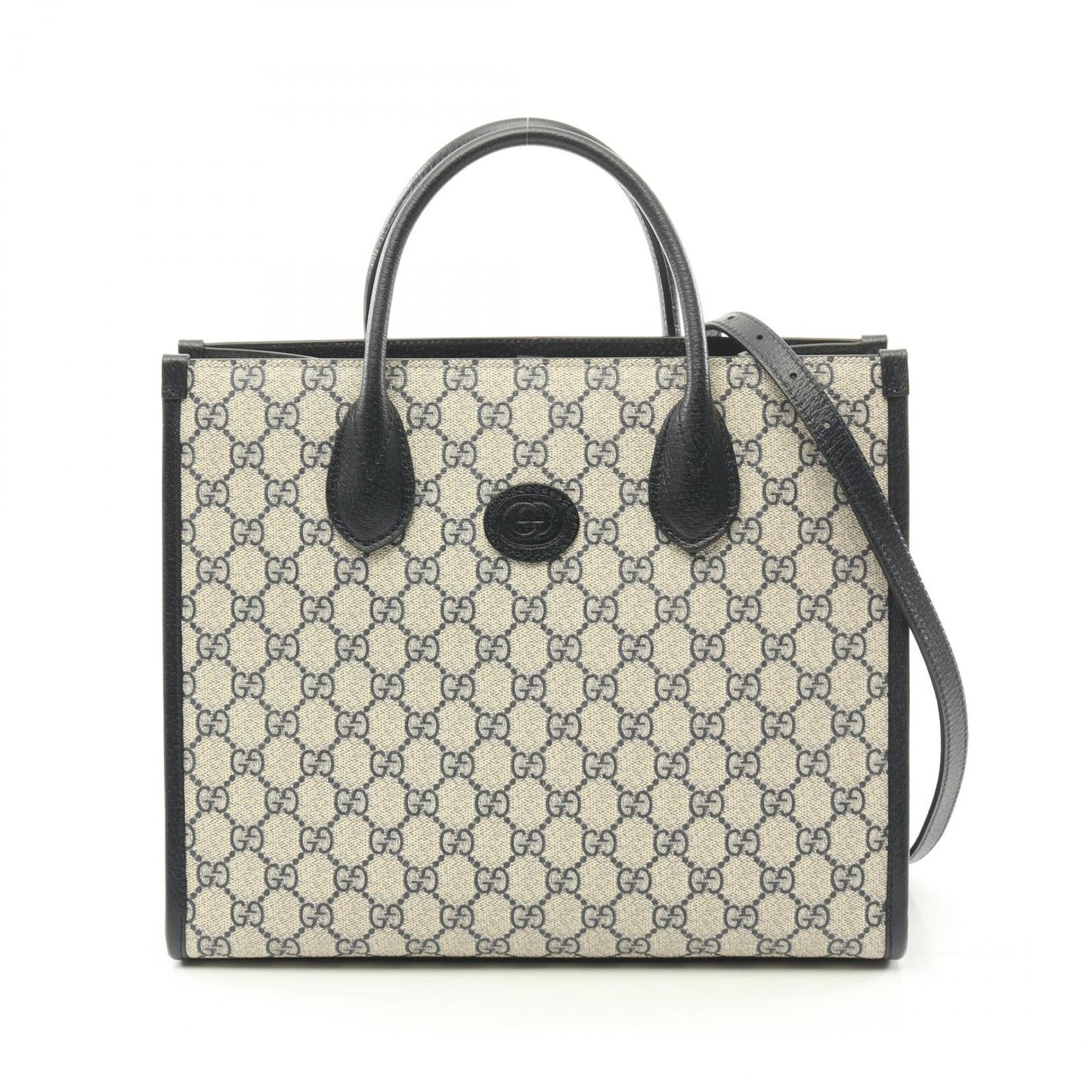 Gucci GG Supreme Tote Bag PVC Canvas Leather