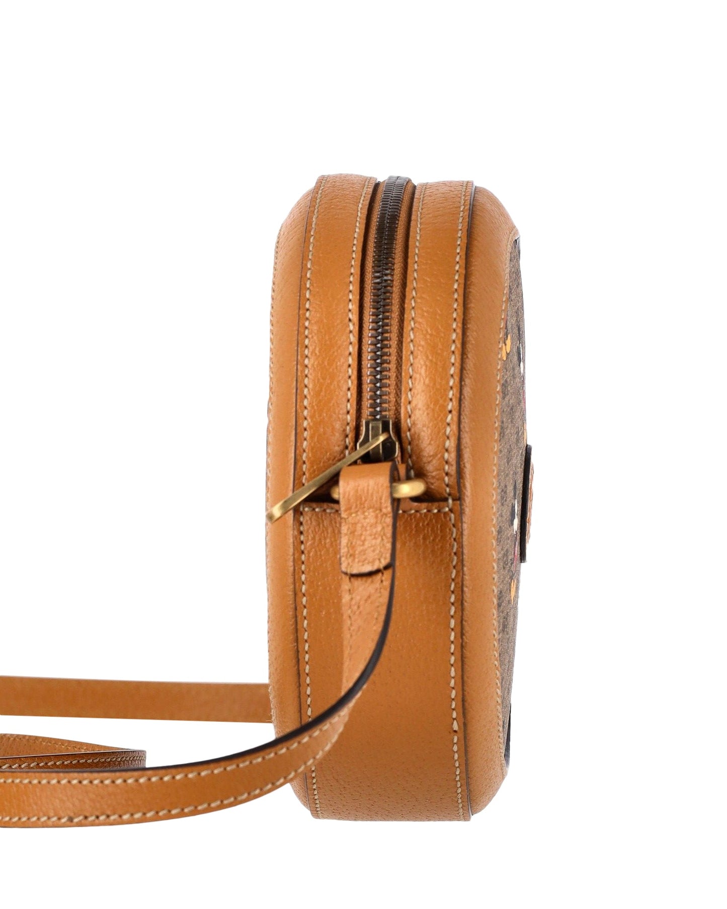 Luxury Gucci Trending 2025 x Disney Mini GG Supreme Round Shoulder Bag in Brown Canvas and Leather