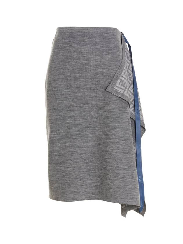 Luxury Fendi Skirt Grey Wool Skirt