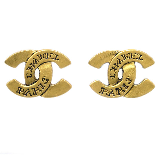 Chanel CC Piercing Earrings Gold 99A
