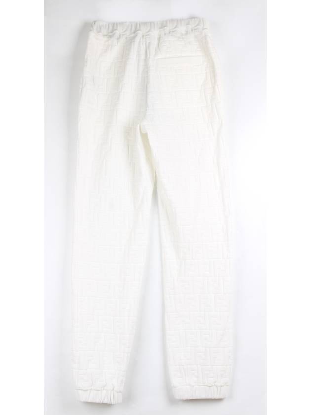 Luxury Fendi FF logo pants white 44 28