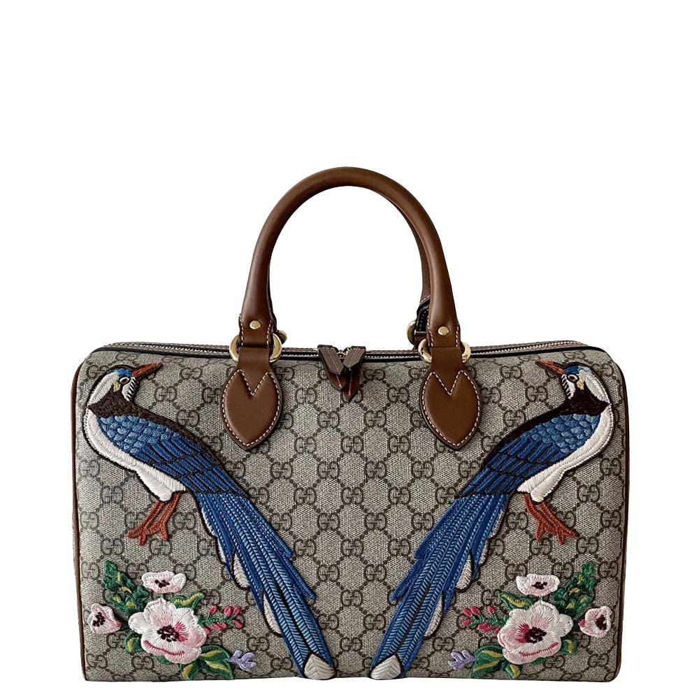 Luxury Gucci Trending 2025 Beige/Brown GG Canvas Embroidered Bsoton Bag