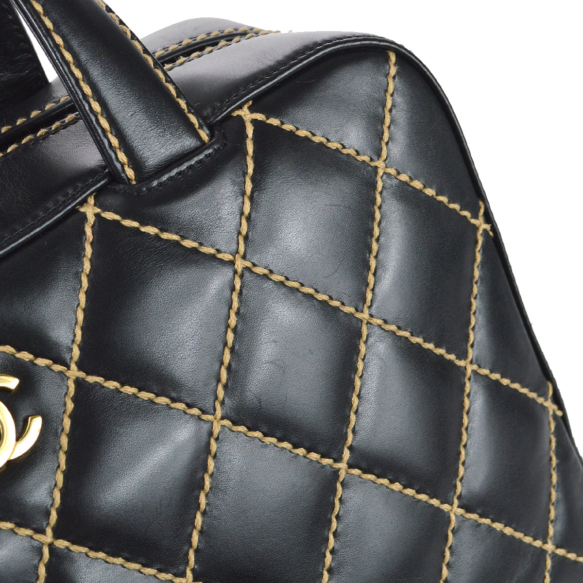 Luxury Chanel 2000-2001 Wild Stitch Handbag Black Calfskin