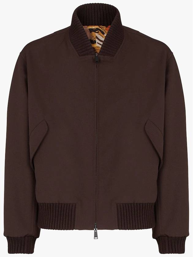 Luxury Fendi FF Fragment Reversible Bomber Jacket Brown Yellow