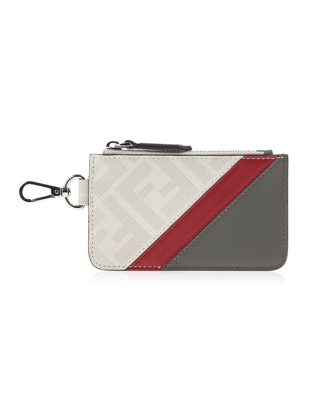 Luxury Fendi FF Motif Fabric Clip Purse Card Wallet