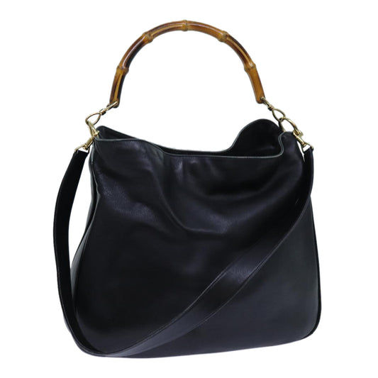 Luxury Gucci Trending 2025 Bamboo Shoulder Bag Leather way Black