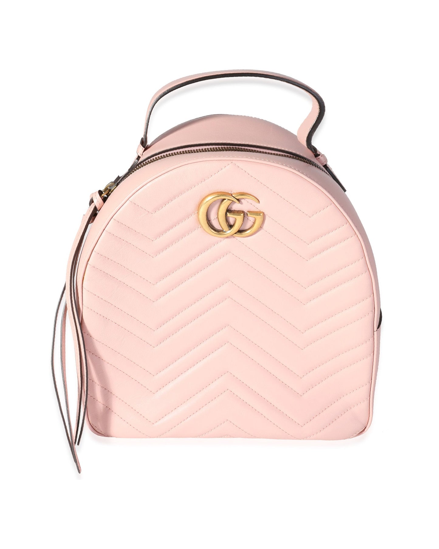 Luxury Gucci Trending 2025 Pink Matelassé Calfskin GG Marmont Dome Backpack