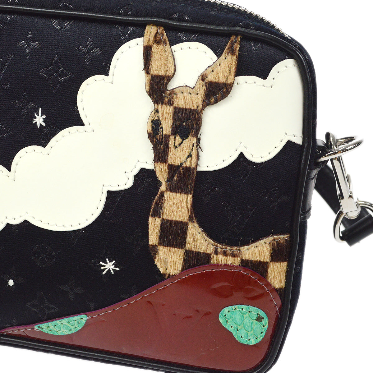 Louis Vuitton 2002 Black Satin Pochette Conte De Fees M92275