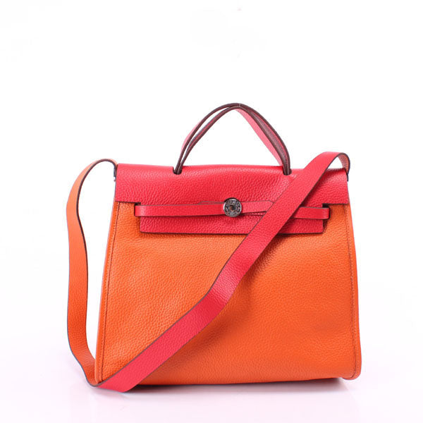 Luxury Hermes Herbag H1090 2way Orange
