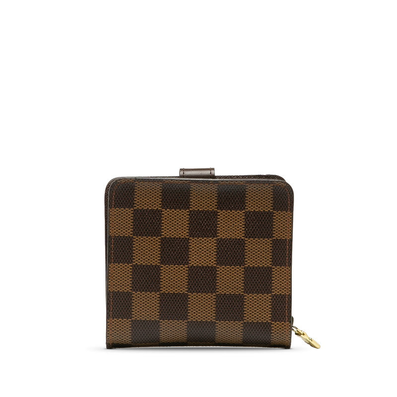 Louis Vuitton Damier Compact  Two Folded Wallet Compact Wallet N61668 Eve Brown PVC Leather  Louis Vuitton