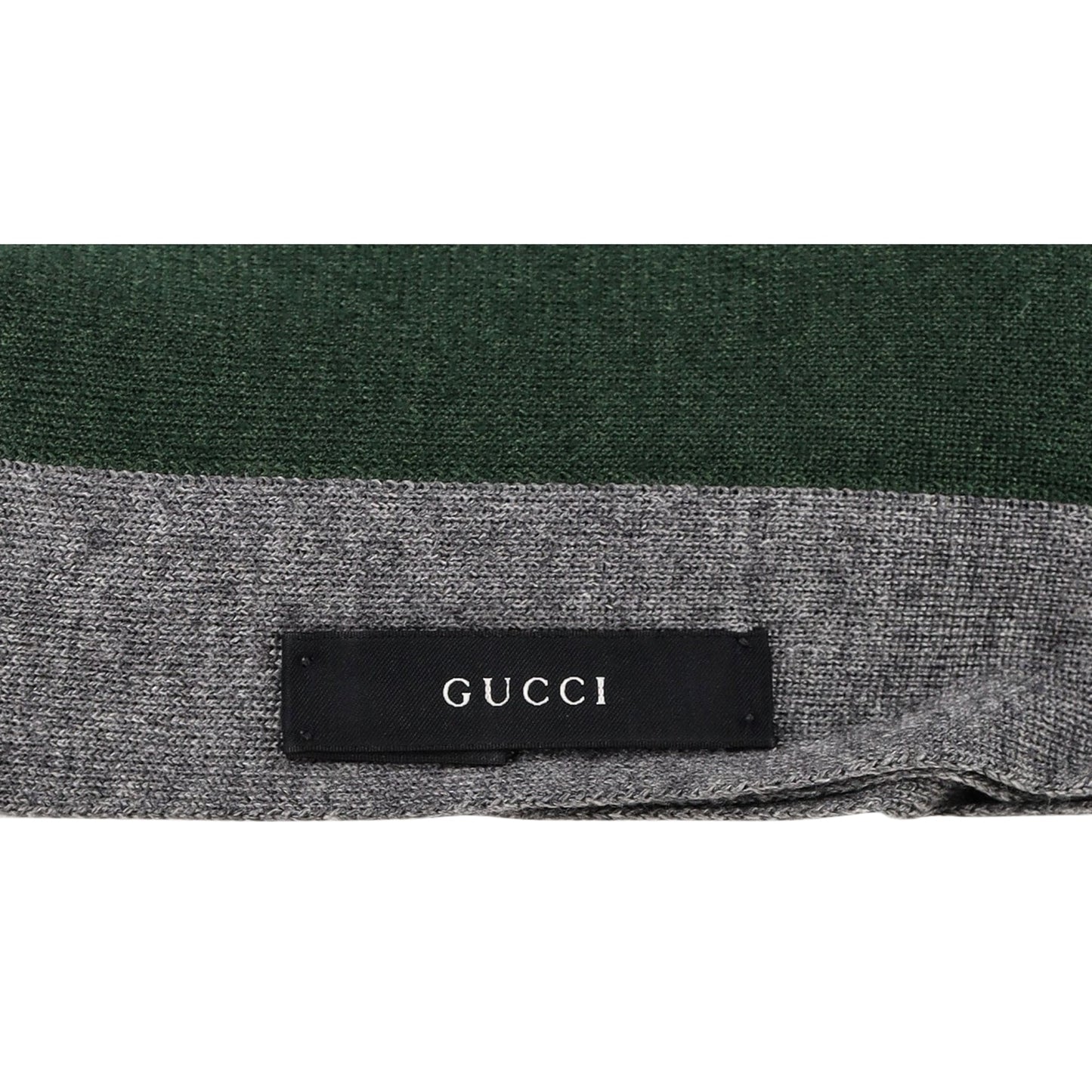 Luxury Gucci Trending 2025 Striped Crook Scarf in Gray Wool