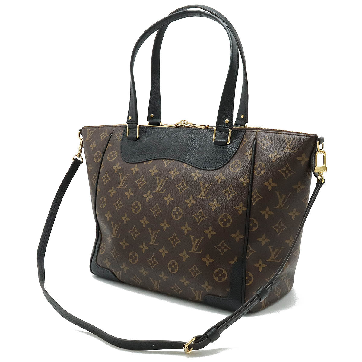 Louis Vuitton Monogram Estrer Tote Bag Semi-Sharder Leather Noneir Black M51192