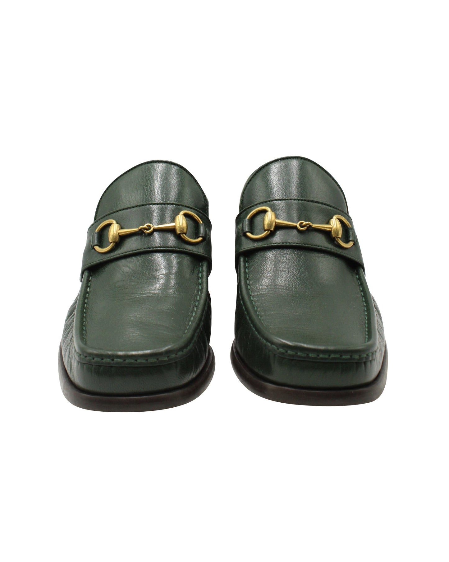 Luxury Gucci Trending 2025 Horsebit Loafers in Dark Green Calf Leather