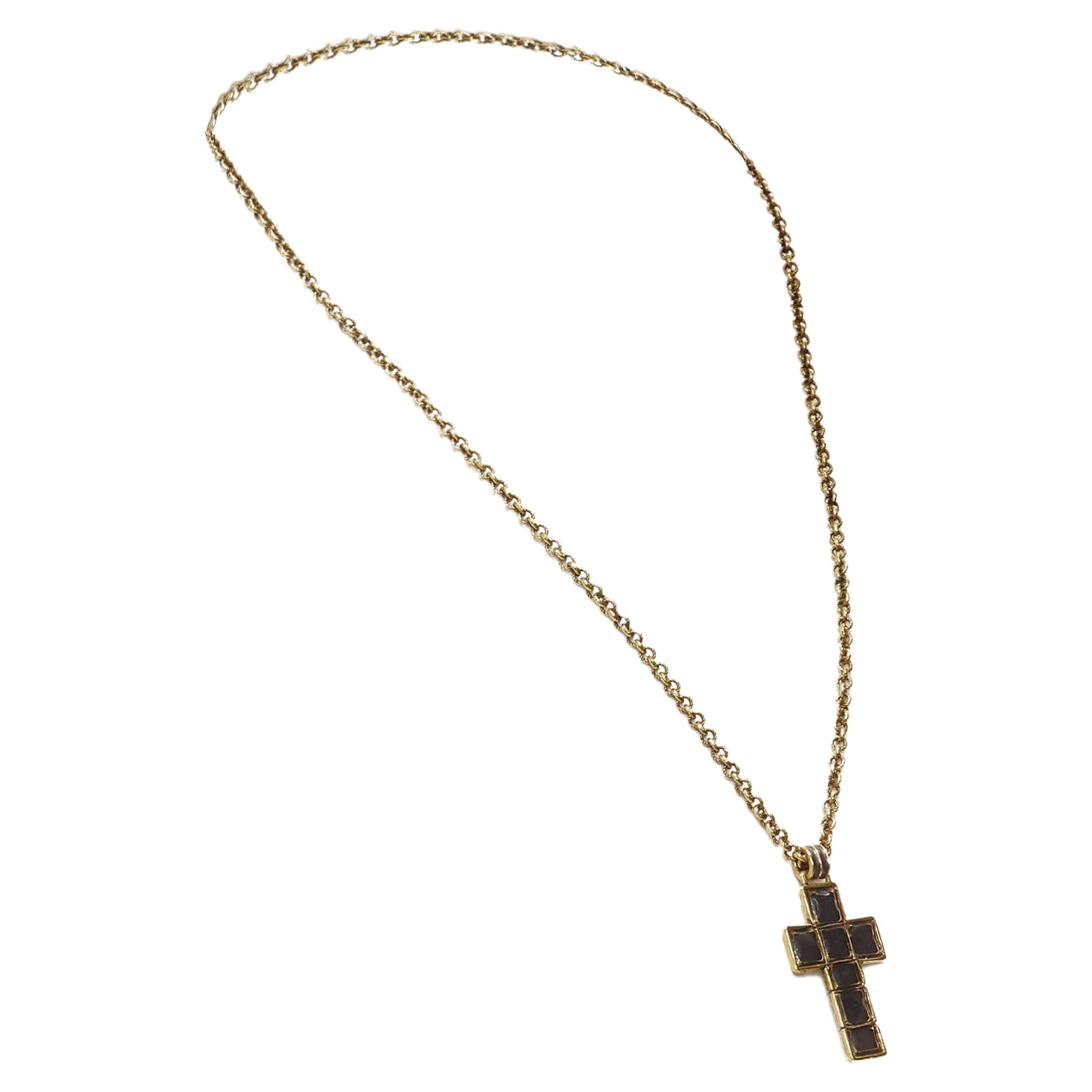 Gucci Michele resin Byzantine cross logo charm necklace