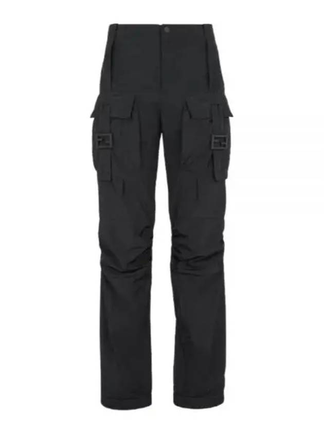 Luxury Fendi Women's Nylon Cargo Track Pants Black