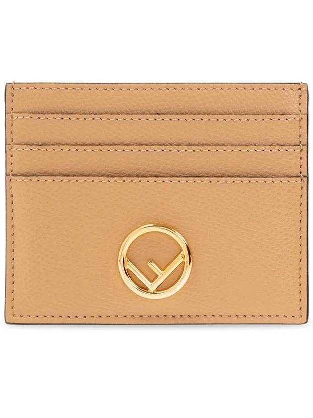 Luxury Fendi Signature Logo Card Wallet Beige