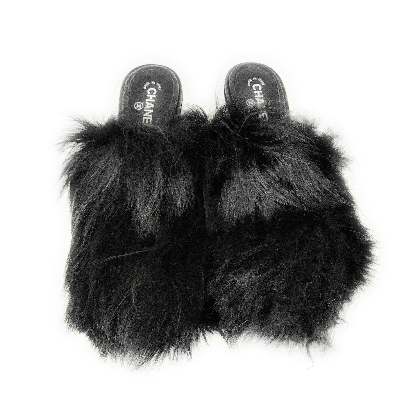 Chanel bag Interlocking CC Logo Fur Slide Mules 35.5