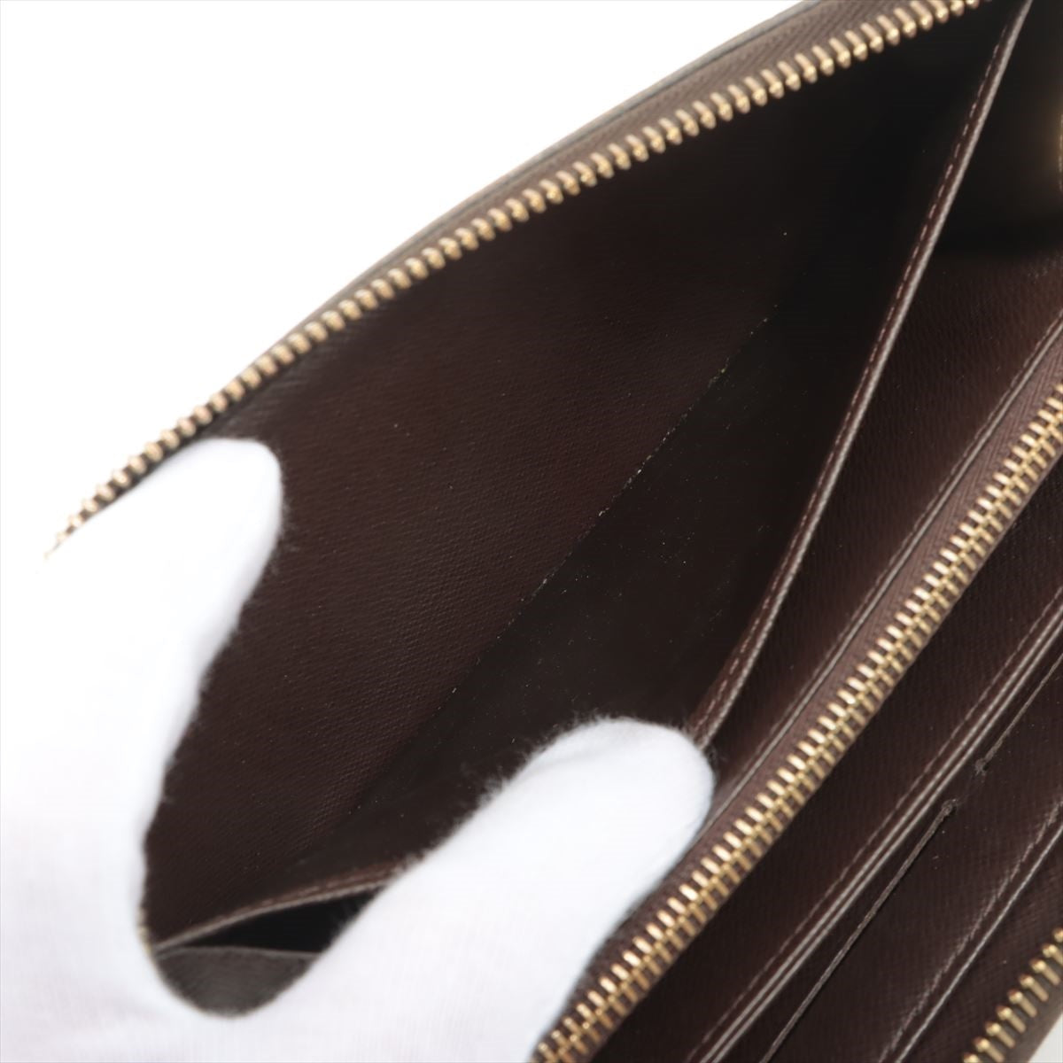 Louis Vuitton Damier Zippy Wallet N60015 Brown Round Zippe Wallet