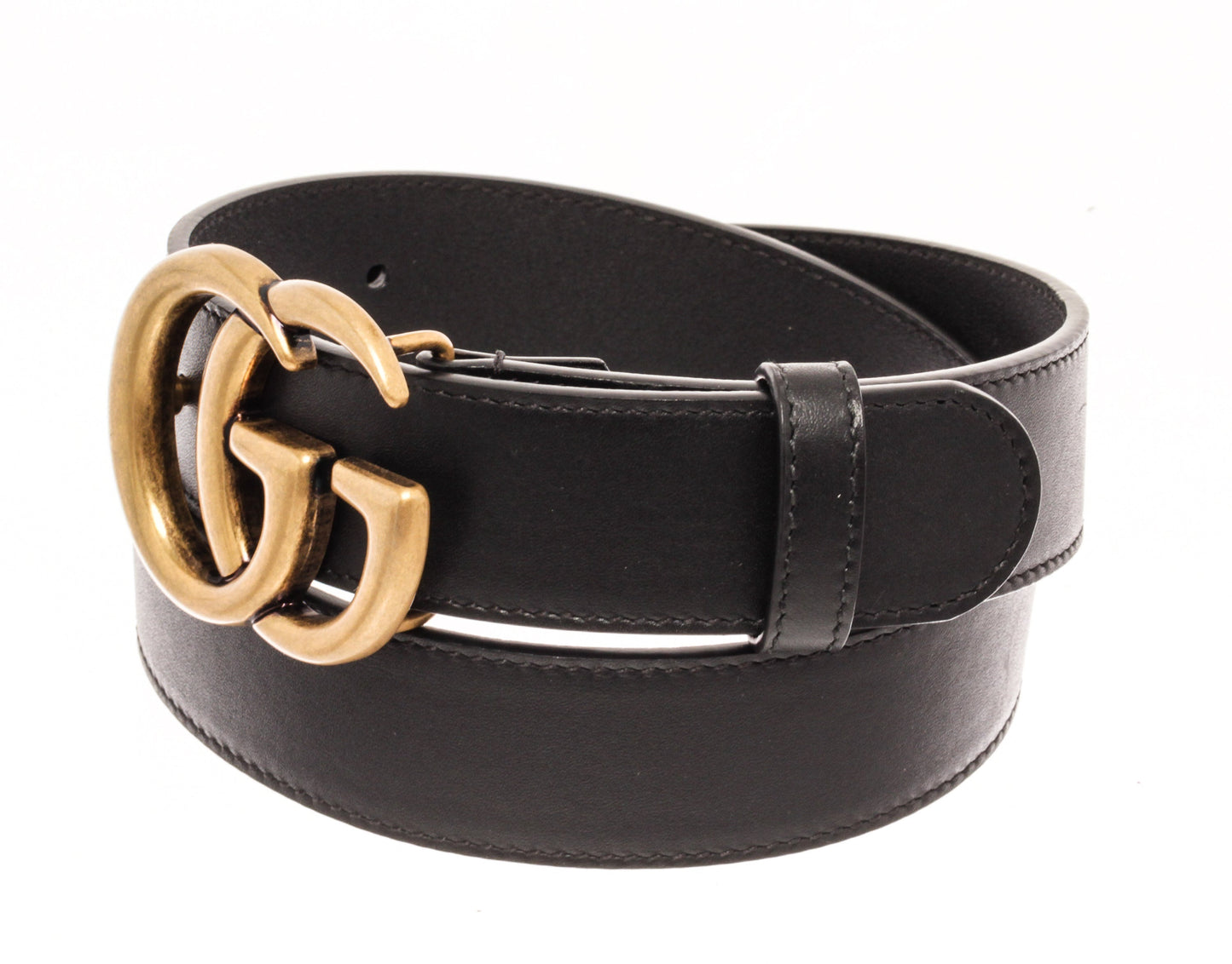 Gucci Black Calfskin Marmont GG Belt