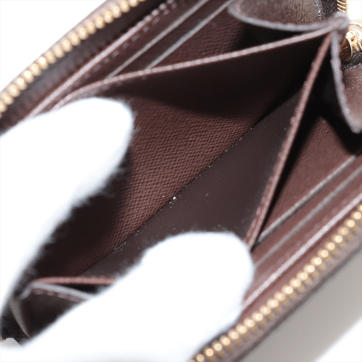 Louis Vuitton Damier Zippyr Coin Pearce N63070 Brown Coin Case