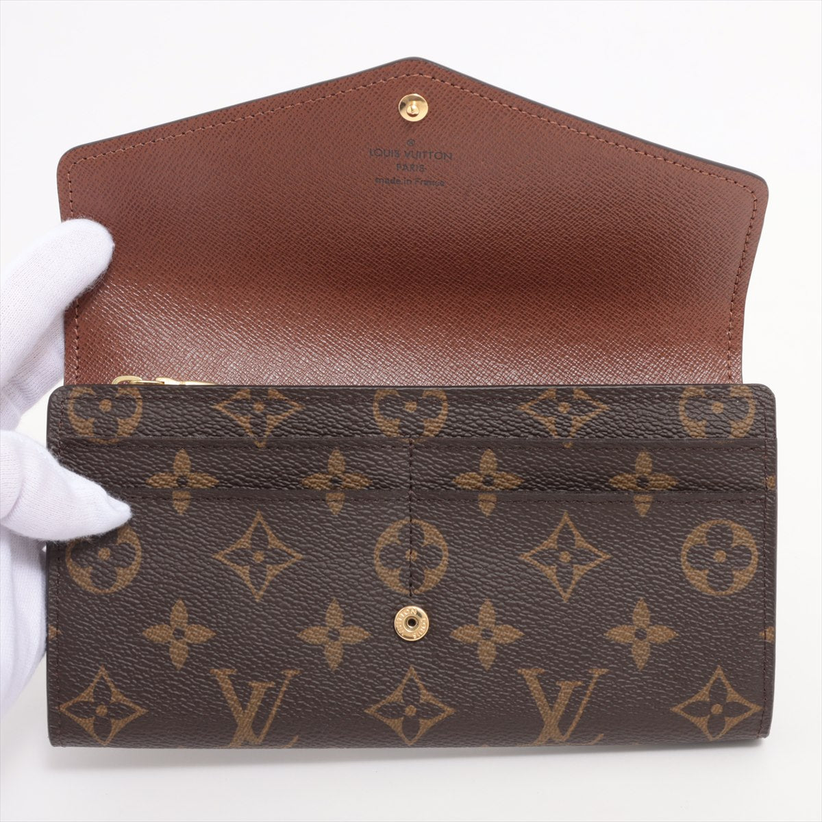 Louis Vuitton Monogram Portefoliosara M60531 Brown Long   Wallet