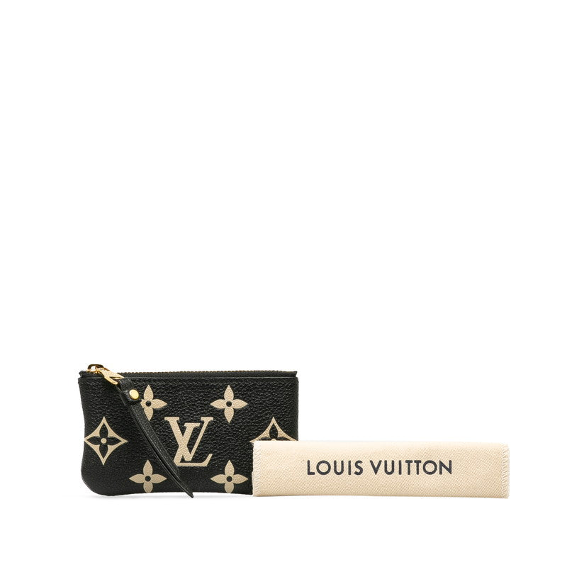 Louis Vuitton Monogram Implant Pouchette Creole Vial Porchette M80885 Black Beige Leather  Louis Vuitton