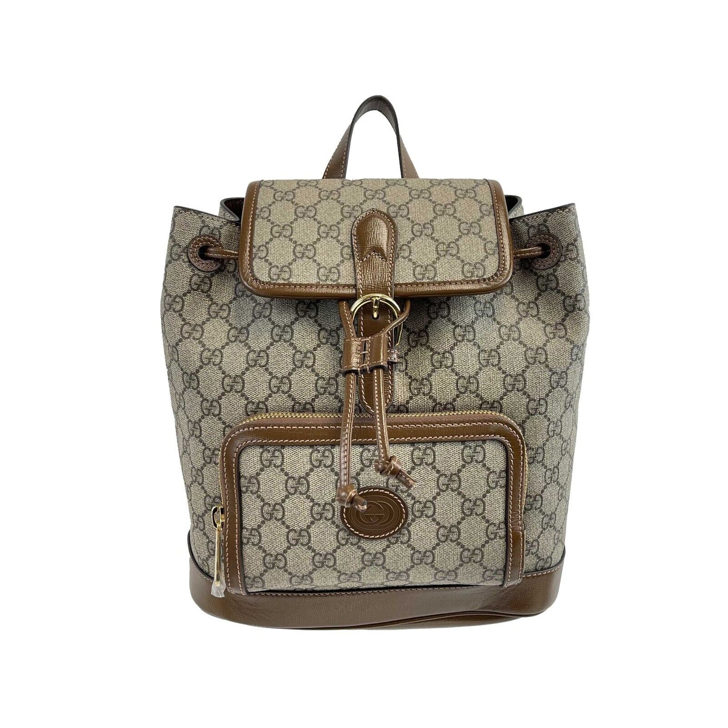 Luxury Gucci - NEW Backpack With Interlocking G - Beige / Brown Monogram Backpack