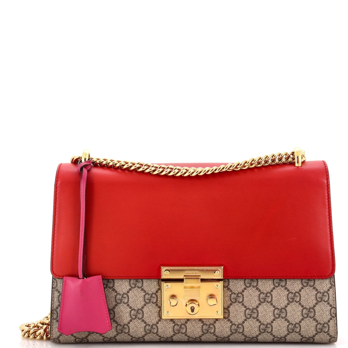 Luxury Gucci Trending 2025 Padlock Shoulder Bag GG Coated Canvas and Leather Medium