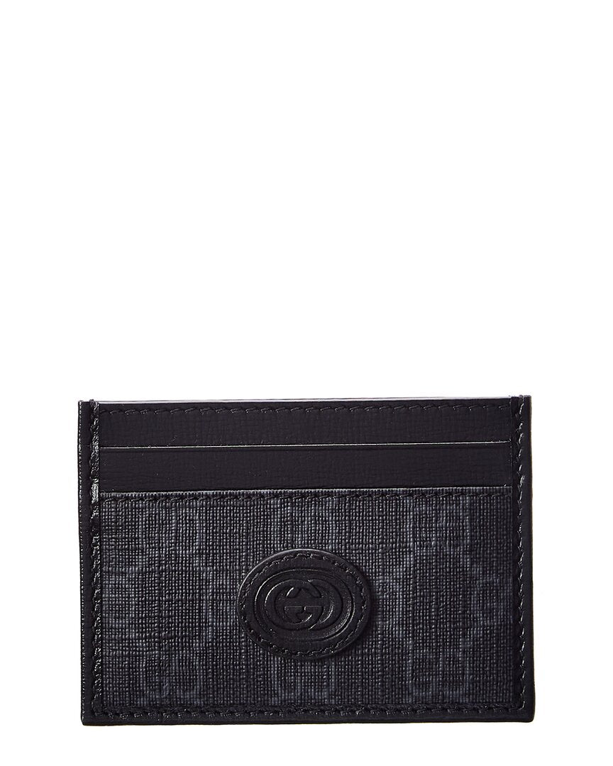 Gucci Interlocking G GG Supreme Canvas & Leather Card Case