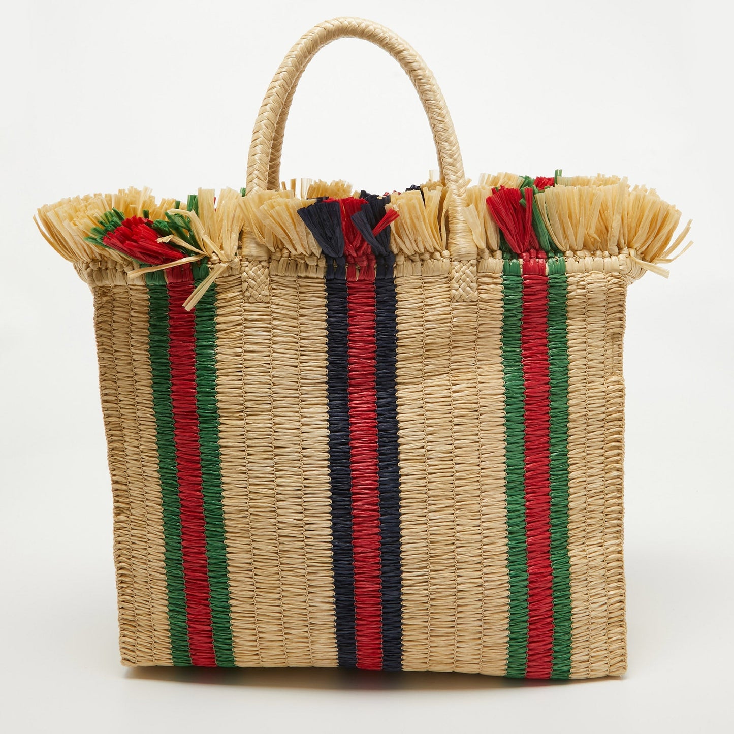 Luxury Gucci Trending 2025 Natural/Multicolor Woven Straw Cestino Tote