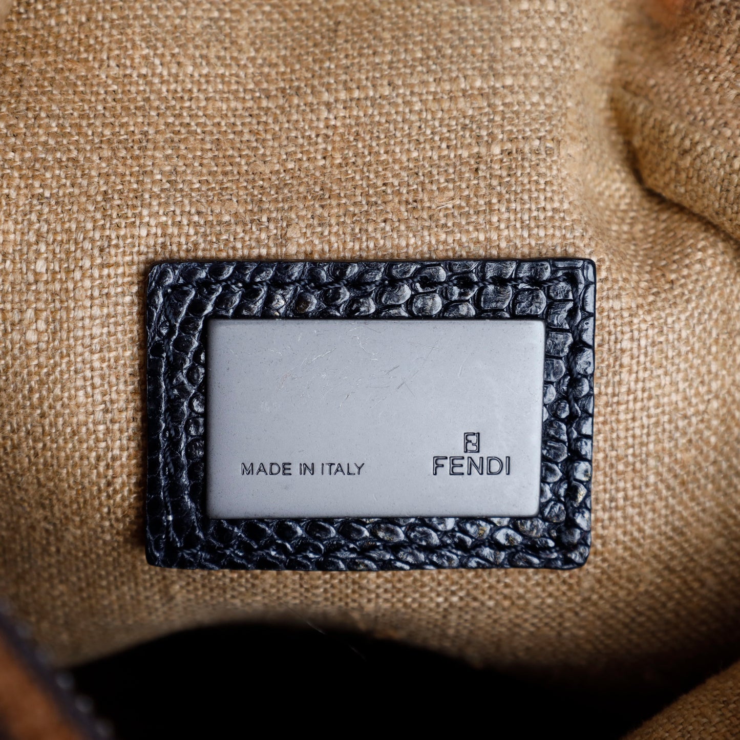 Luxury Fendi Wood Paneled Oyster Hobo Bag - '00s