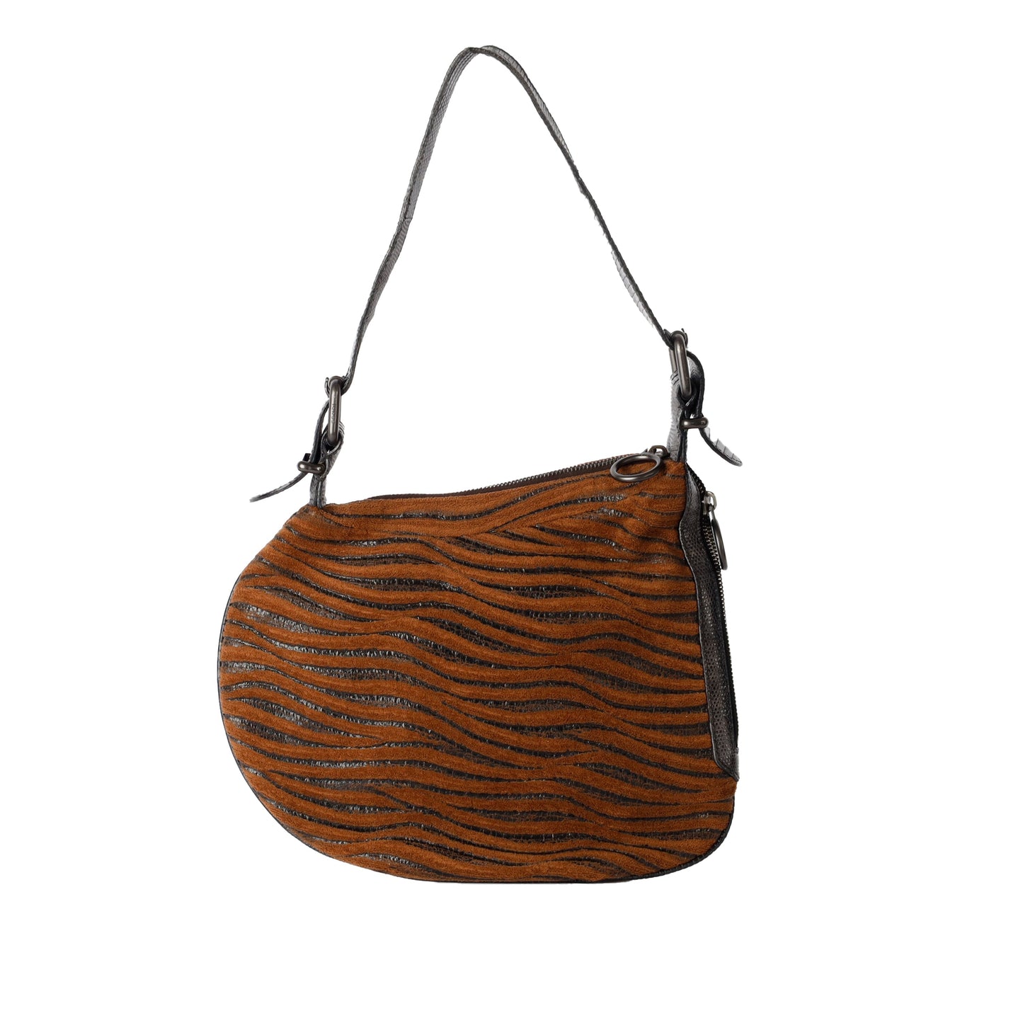Luxury Fendi Wood Paneled Oyster Hobo Bag - '00s