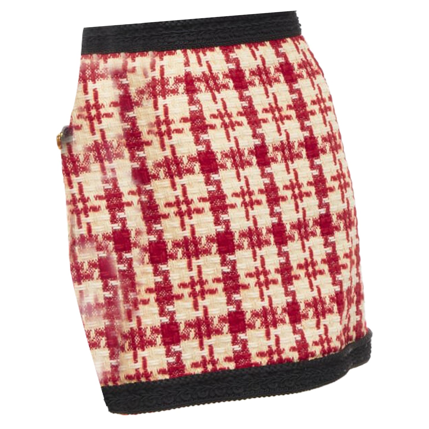 Gucci checke tweed tone GG button mini skirt