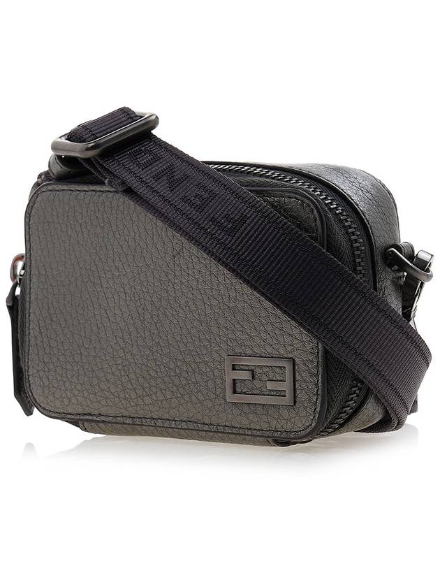 Luxury Fendi Baquette Logo Cross Bag Grey