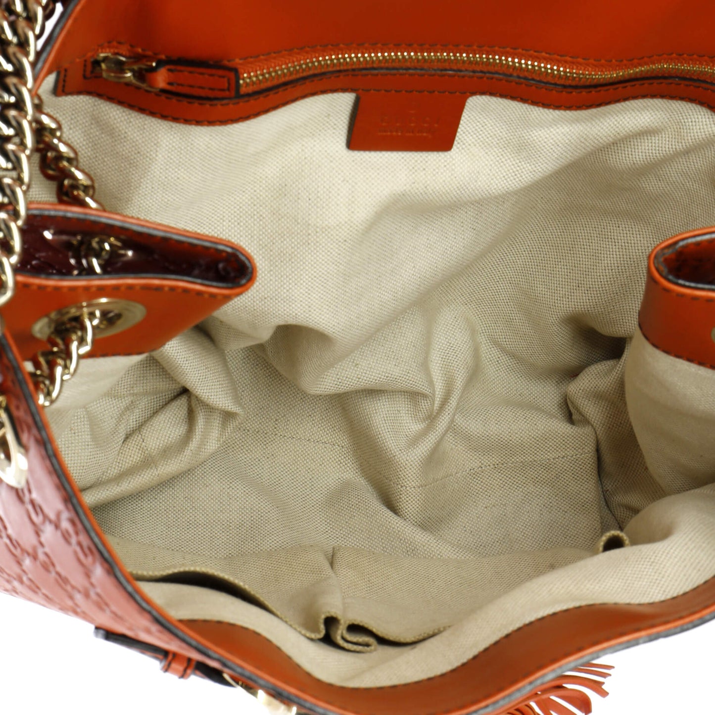 Emily Chain Flap Shoulder Bag Guccissima Leather Large