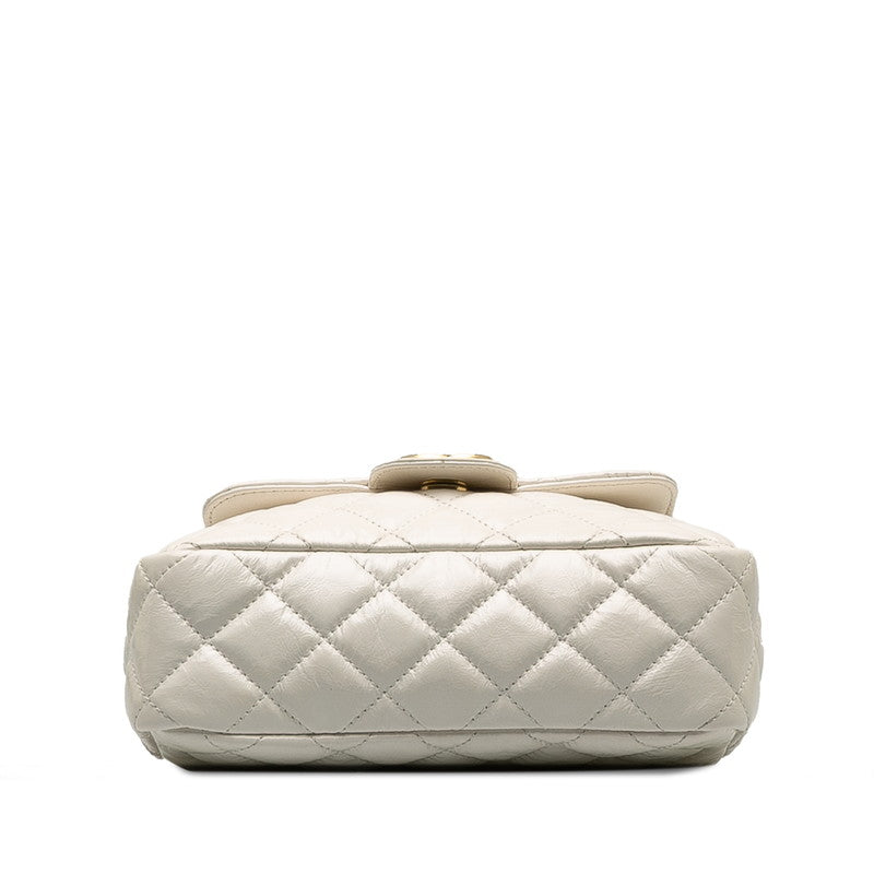 Chanel Matrases Coco  Chain Shoulder Bag White Leather  Chanel