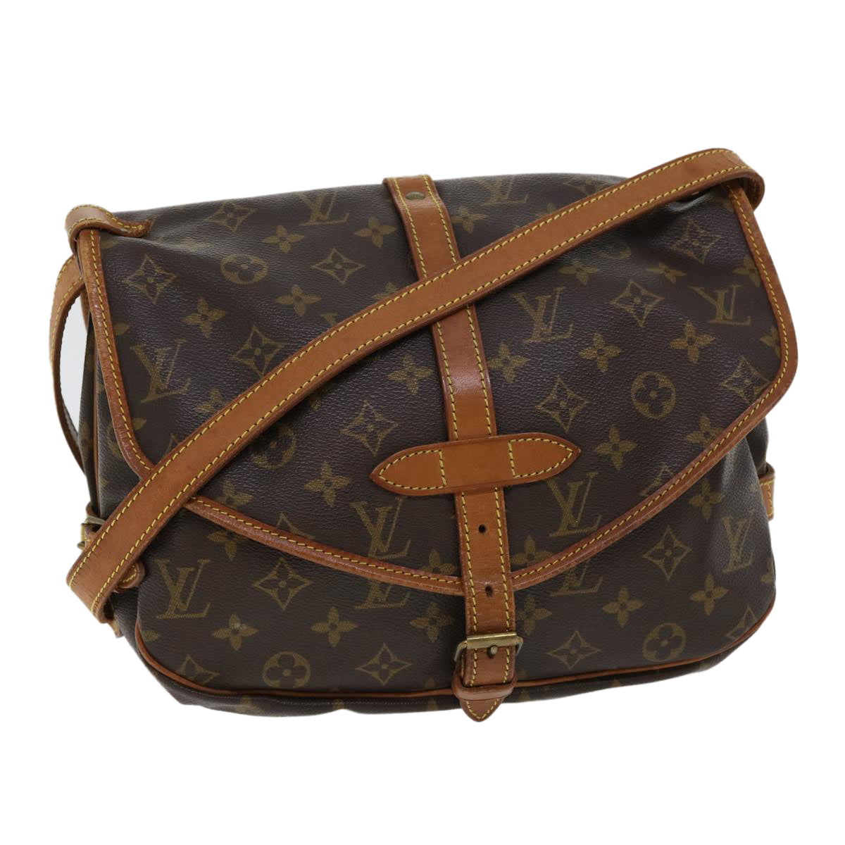 LOUIS VUITTON Monogram Saumur 30 Shoulder Bag M42256 LV fm1589