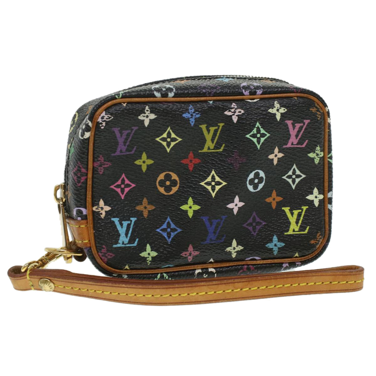 LOUIS VUITTON Monogram Multicolor Trousse Wapity Pouch Black M58034 fm2074